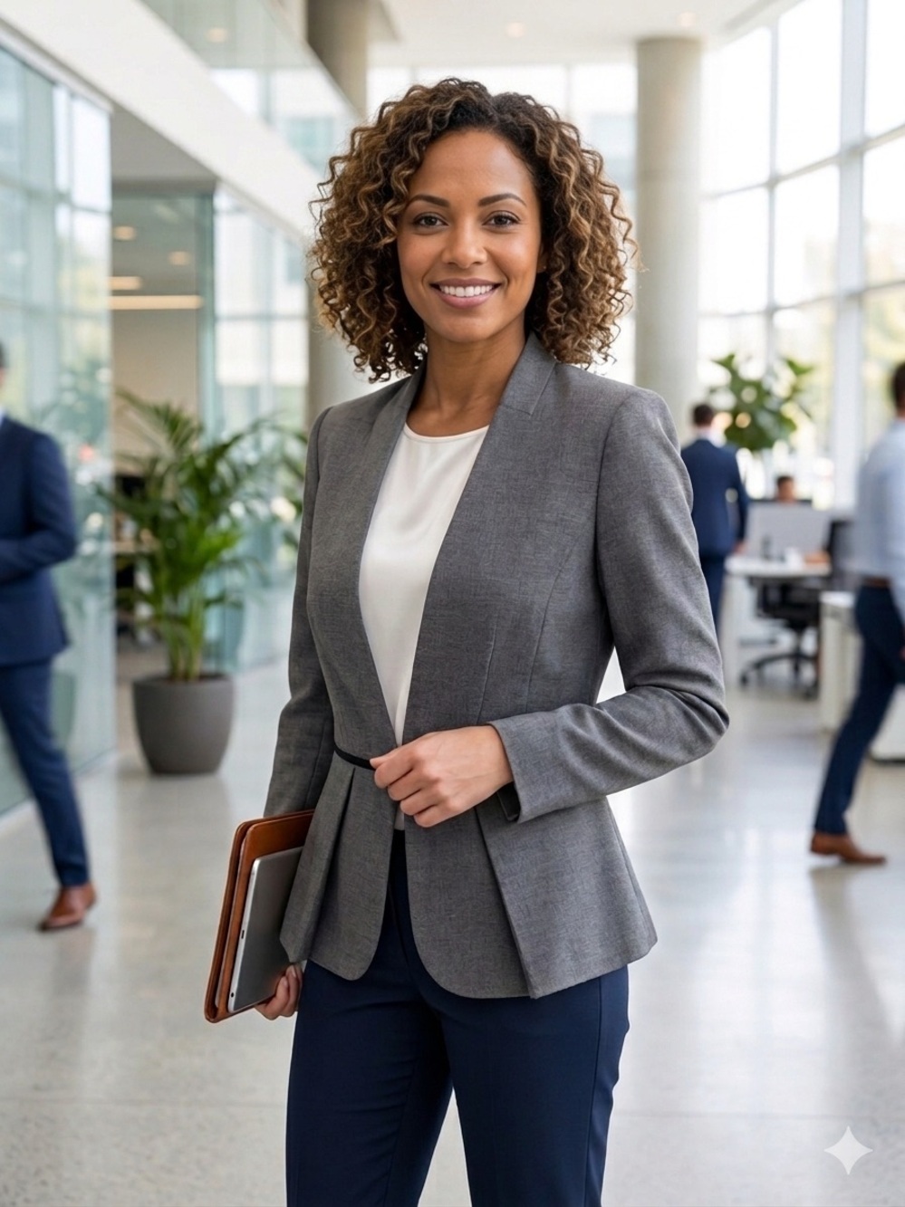 H&M Gray Tailored Peplum Blazer